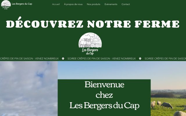 Aperçu du site Les Bergers du Cap