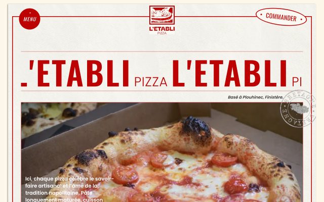 Aperçu du site L'Établi Pizza