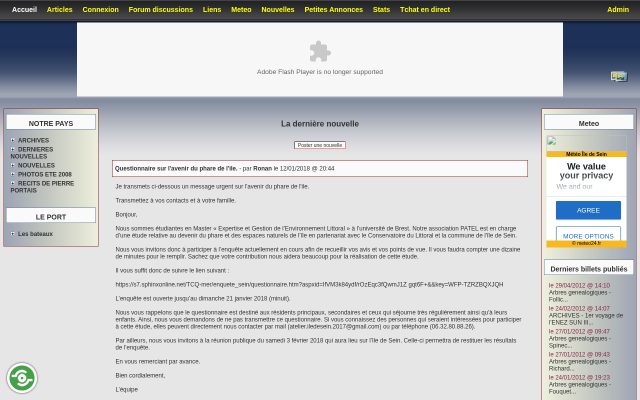Aperçu du site L'Île de Sein autrefois