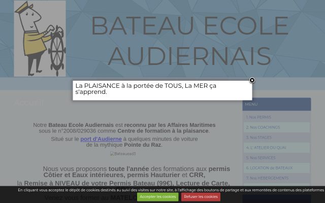 Aperçu du site Bateau Ecole Audiernais