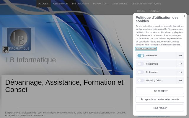 Aperçu du site LB Informatique