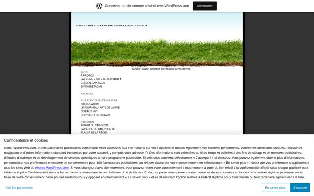 Aperçu du site Ferme Bio de Kerharo