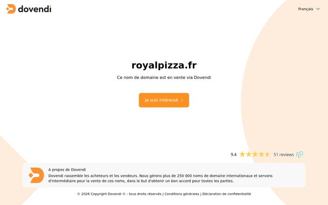 Aperçu du site Royal Pizza à emporter