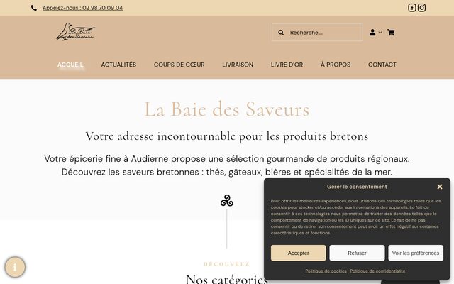 Aperçu du site La Baie des Saveurs