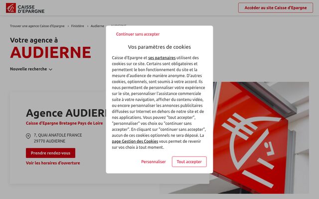 Aperçu du site Caisse d'Épargne