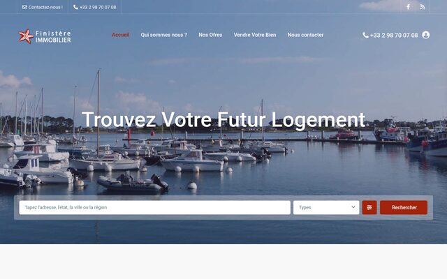 Aperçu du site Finistère Immobilier - Bretagne Vacances