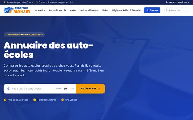 Aperçu du site Auto-école Marzin