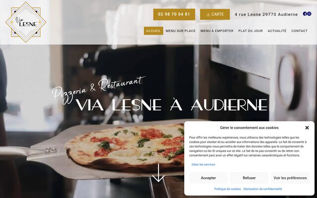 Aperçu du site Pizzeria Via Lesné