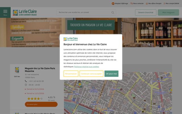 Aperçu du site La Vie Claire