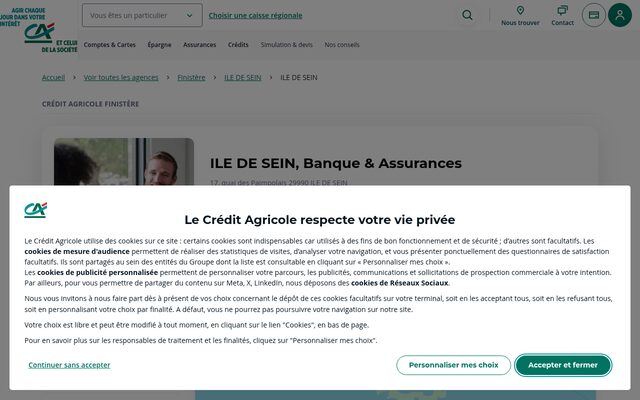 Aperçu du site Crédit Agricole