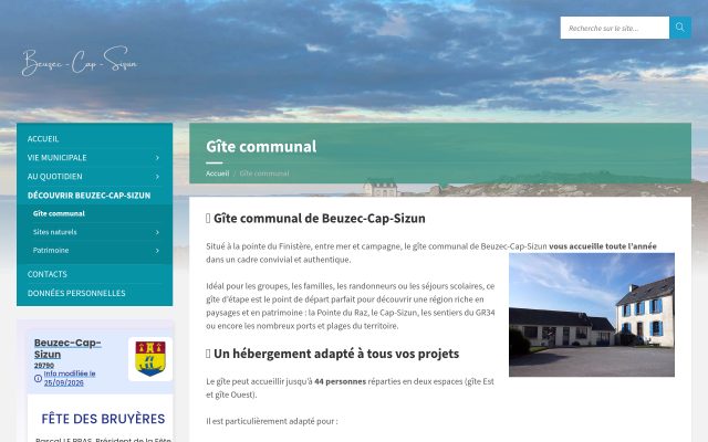 Aperçu du site Gîte communal de Beuzec-Cap-Sizun