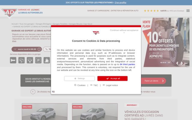 Aperçu du site AD Lebras automobile