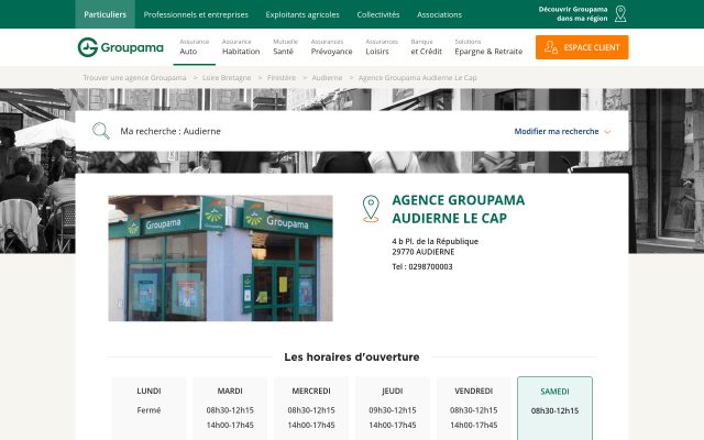 Aperçu du site Groupama