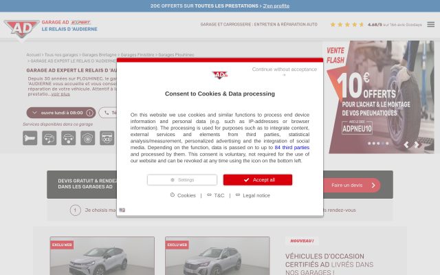 Aperçu du site Le Relais d'Audierne
