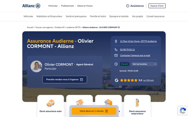 Aperçu du site Allianz