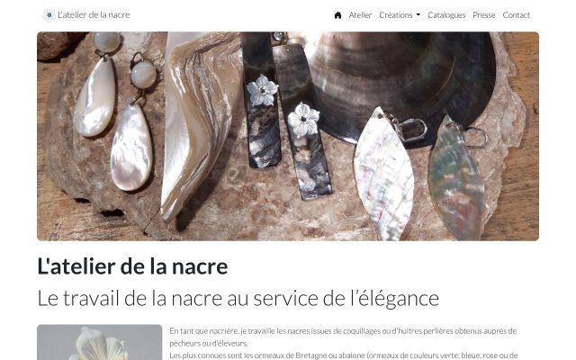 Aperçu du site Atelier de la Nacre