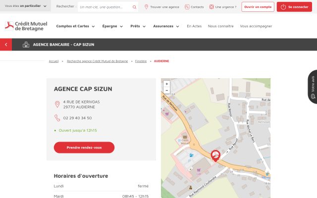 Aperçu du site Crédit Mutuel