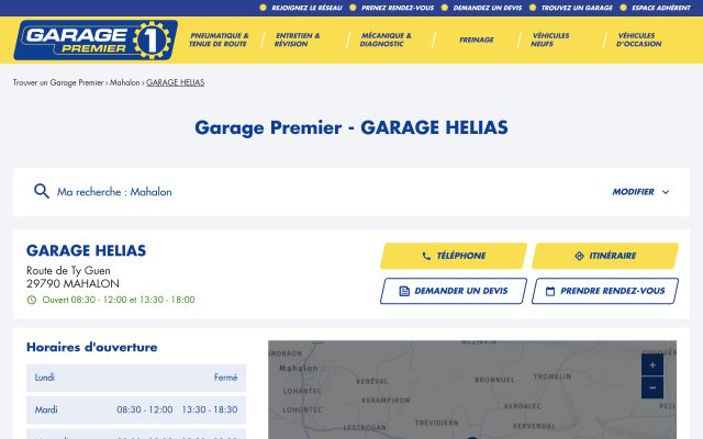 Aperçu du site Garage Hélias