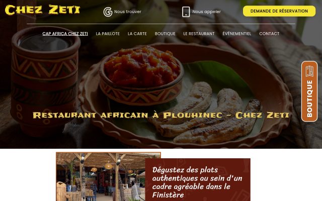 Aperçu du site Cap Africa - chez Zéti