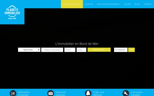 Aperçu du site Planète Immobilier