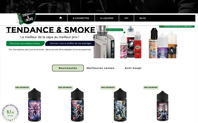Aperçu du site Tendance & Smoke