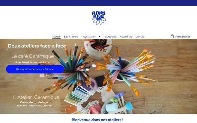 Aperçu du site Fleurs bleues : L' Atelier Céramique