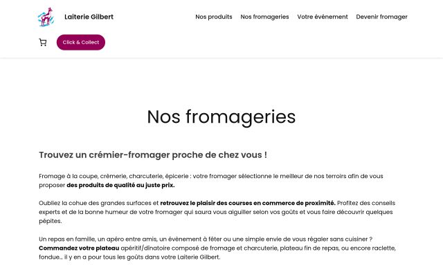 Aperçu du site Laiterie Gilbert