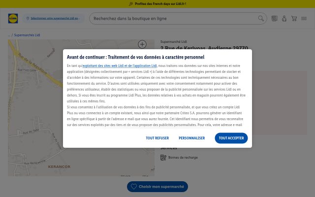 Aperçu du site Lidl