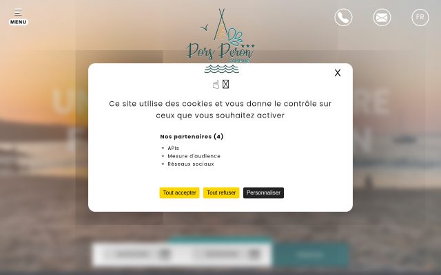 Aperçu du site Camping Pors Peron